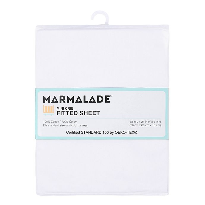 slide 2 of 2, Marmalade 400-Thread Count Cotton Mini Crib Fitted Sheet - White, 1 ct