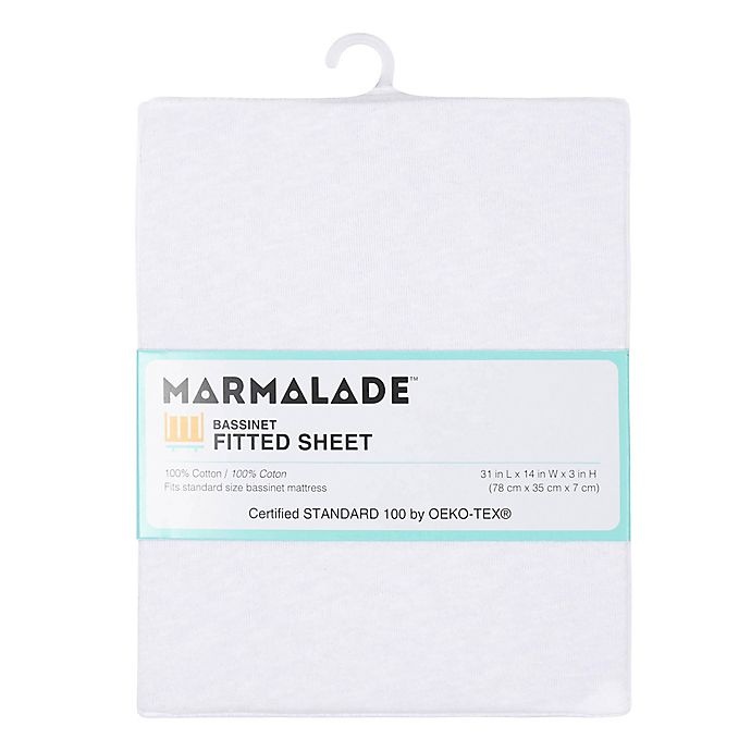 slide 2 of 2, Marmalade Cotton Jersey Bassinet Sheet - White, 1 ct