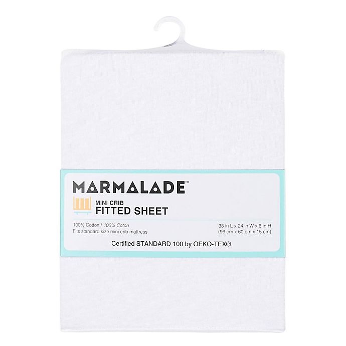 slide 2 of 2, Marmalade Cotton Jersey Fitted Mini Crib Sheet - White, 1 ct