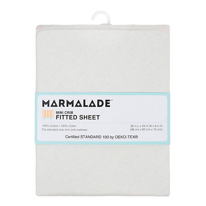 slide 2 of 2, Marmalade Cotton Jersey Fitted Mini Crib Sheet - Ivory, 1 ct