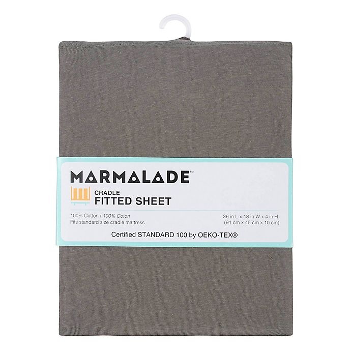 slide 2 of 2, Marmalade Cotton Jersey Cradle Sheet - Grey, 1 ct