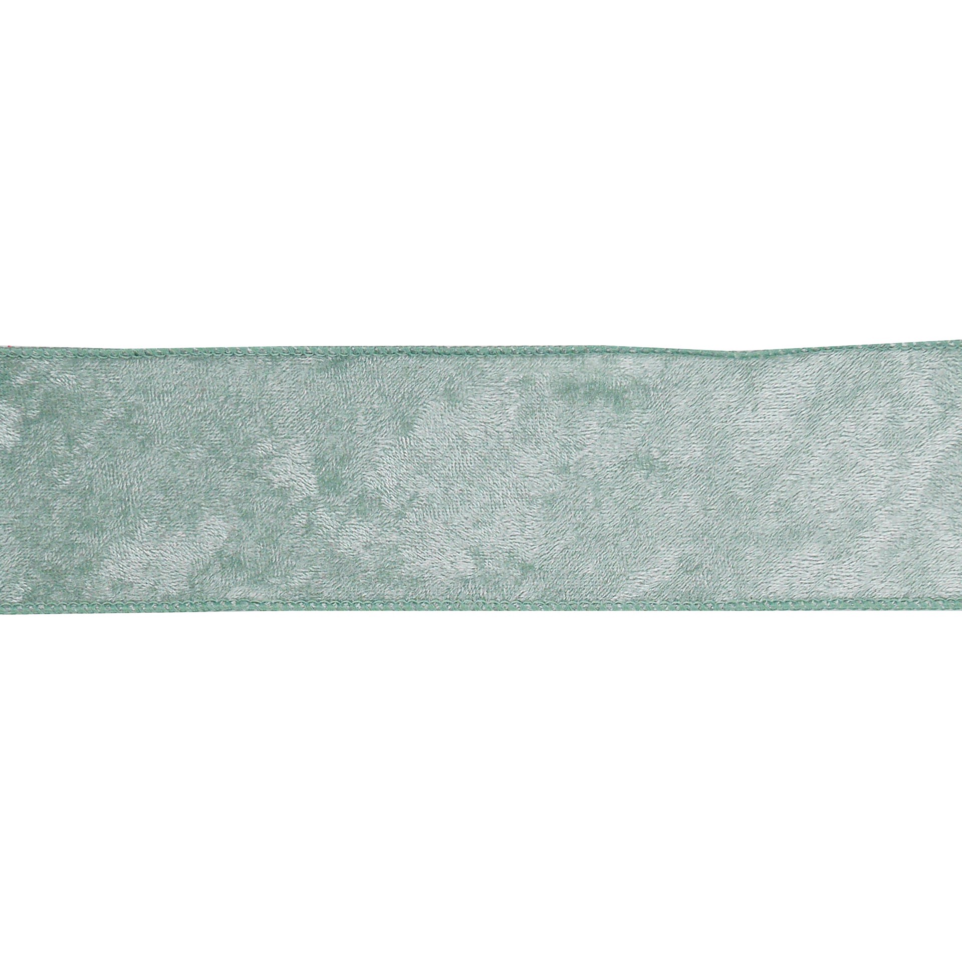 slide 2 of 3, 2.5" X 60ft. Sage Velvet Wired Jumbo Ribbon By Celebrate It, 2.5 in x 60 ft