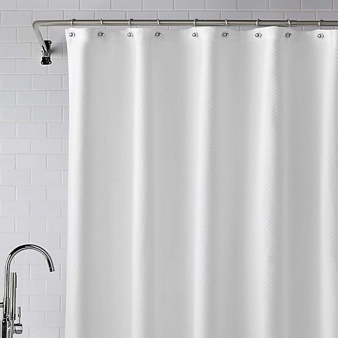slide 2 of 2, Wamsutta Diamond Matelass Shower Curtain - White, 72 in x 72 in