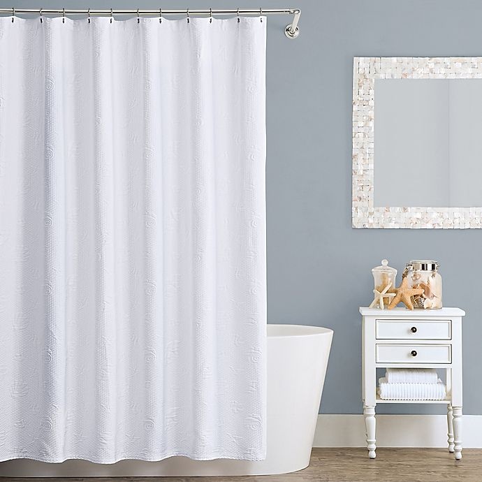 slide 1 of 3, Lamont Home Seaspray Cotton Stall Shower Curtain, 54 in x 78 in
