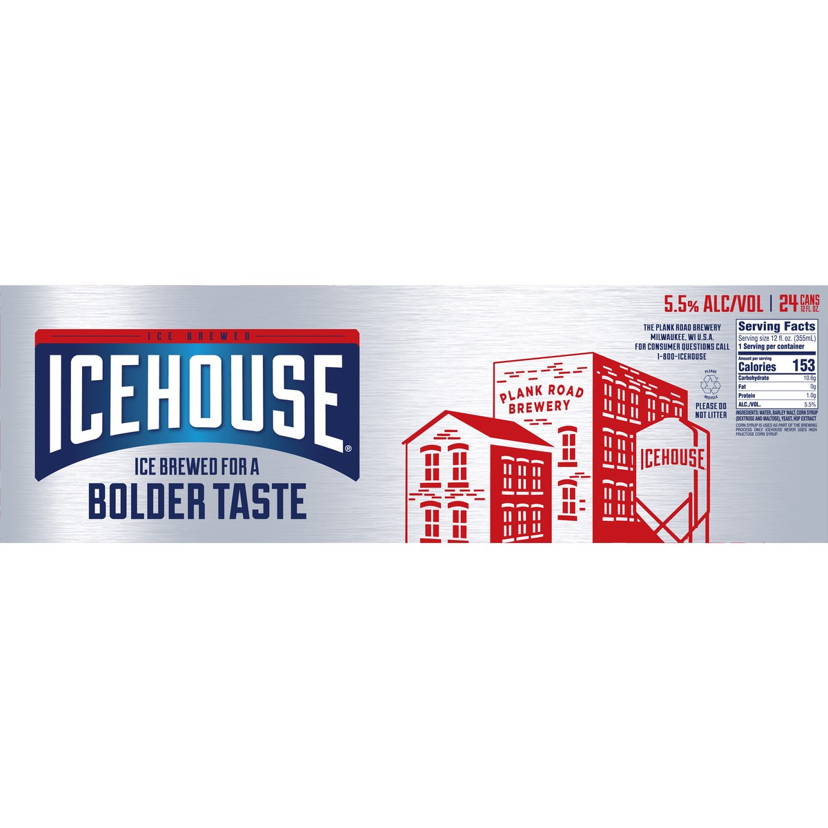 slide 6 of 8, Icehouse Beer, American Lager, 24 Pack, 12 fl. oz. Cans, 5.5% ABV, 12 fl oz