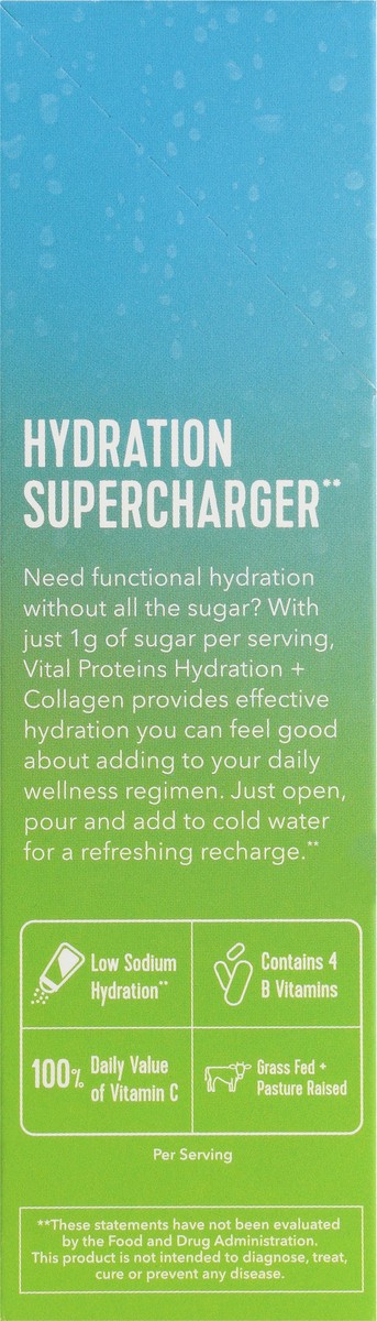 slide 7 of 9, Vital Proteins Hydration + Collagen Lemon Lime Flavor Packets, 7 ct