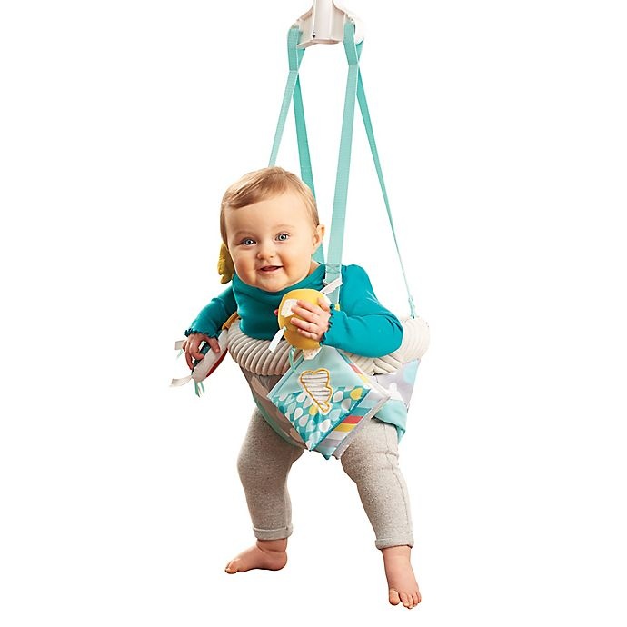 slide 13 of 15, Evenflo ExerSaucer Sweet Skies Doorway Jumper with Removable Toys, 1 ct