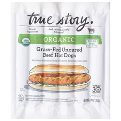True Story Uncured Grass-Fed Organic Beef Hot Dogs 10 oz