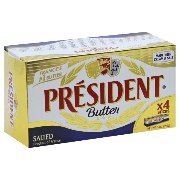 slide 1 of 1, Président Butter Salted Quarter Sticks, 14 oz