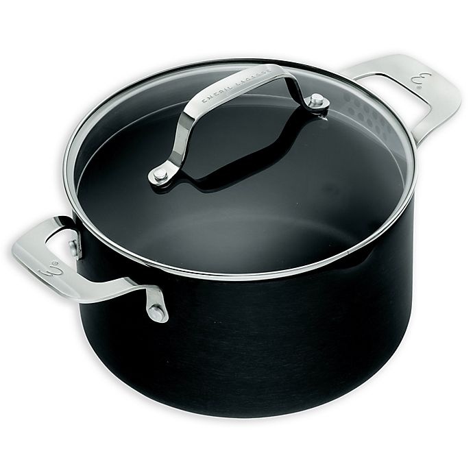 slide 1 of 3, Emeril's Essential Hard Anodized Covered Dutch Oven - Black, 5 qt