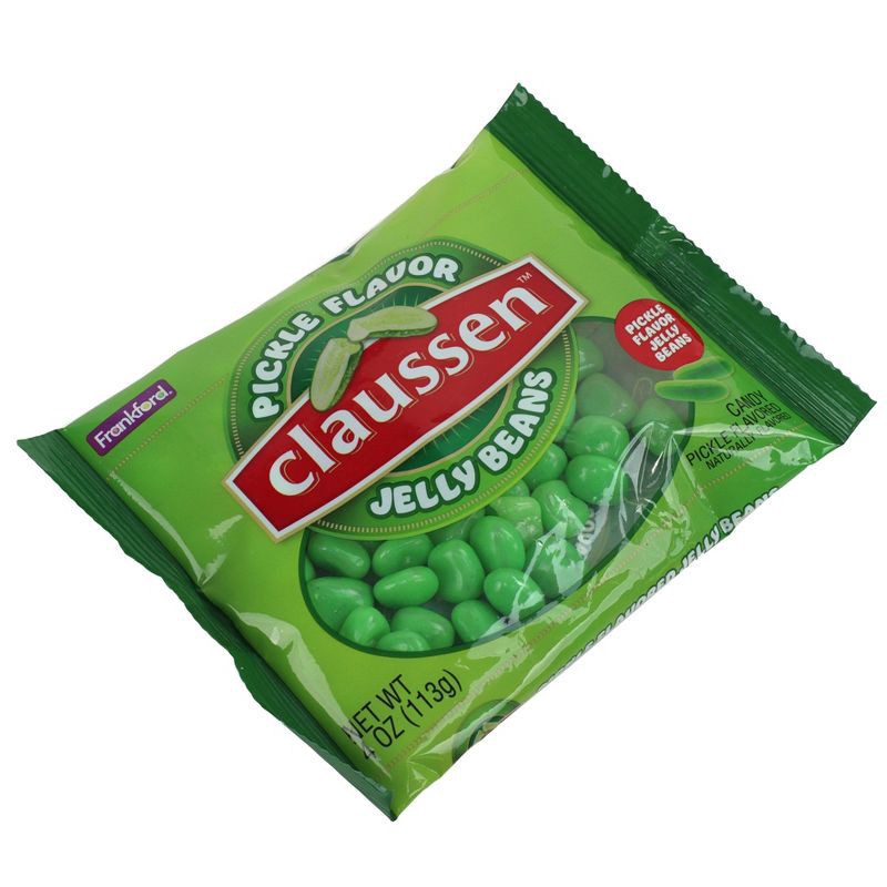 slide 10 of 10, Kraft Claussen Pickle Flavor Jelly Beans, 4 Oz., 6.2 oz