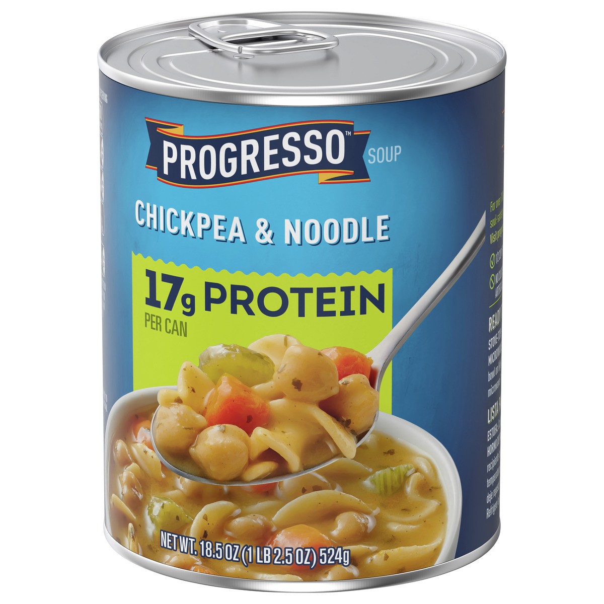 slide 6 of 9, Progresso Chickpea & Noodle Protein Soup, Vegetarian, 18.5 oz., 18.5 oz