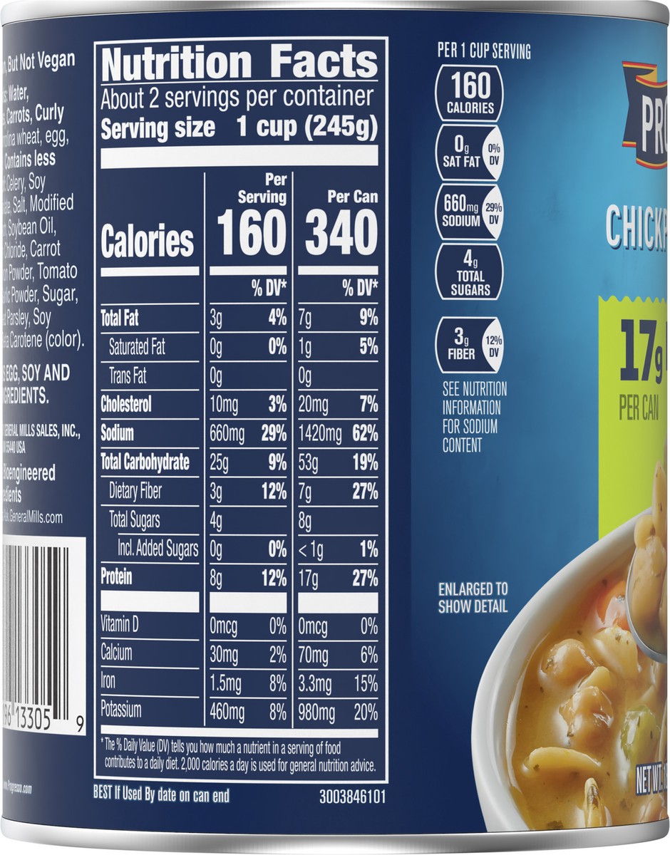 slide 8 of 9, Progresso Chickpea & Noodle Protein Soup, Vegetarian, 18.5 oz., 18.5 oz