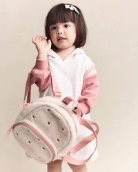 Otteravenue Toddler Heart Sherpa Backpack - Cream/Pink Cream/Pink NS