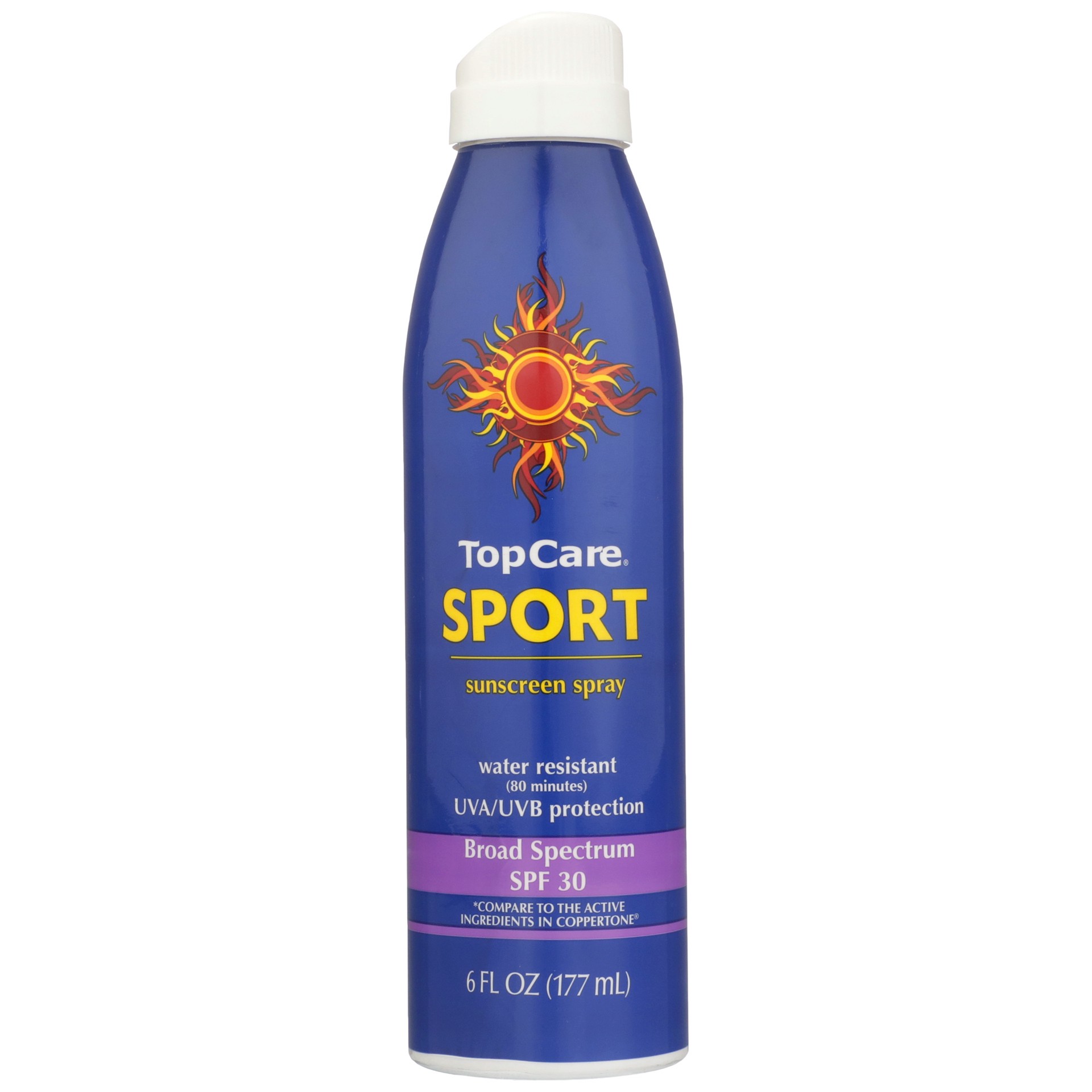 slide 1 of 6, TopCare Active Continuous Sunscreen Spray, SPF 30, 8 fl oz