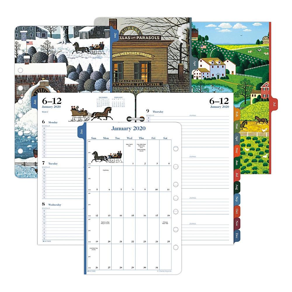 slide 1 of 1, Day-Timer Charles Wysocki Americana Planner Refill, Weekly, 5-1/2'' X 8-1/2'', January To December 2020, 1 ct