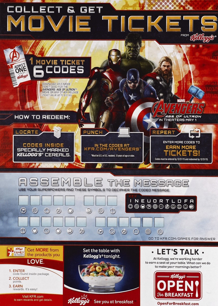 slide 6 of 6, Kellogg's Marvel Avengers Age of Ultron Cereal, 8.4 oz