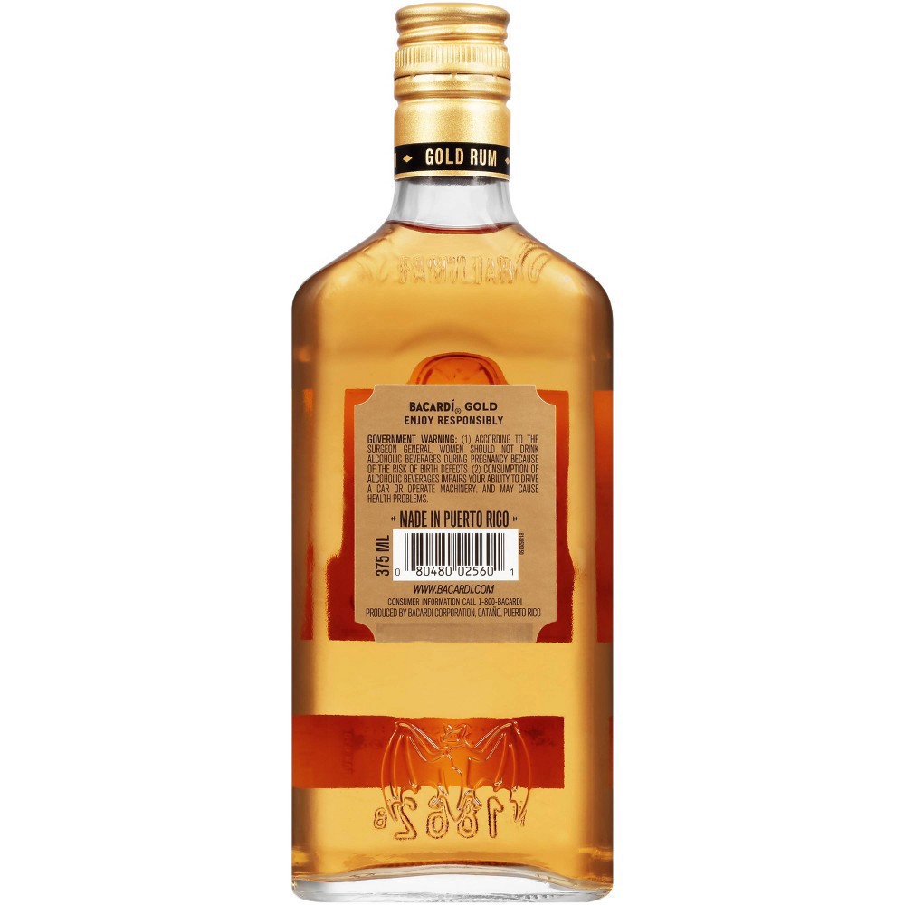slide 11 of 11, Bacardí Bacardi Gold Rum, Gluten Free 40% 37.5Cl/375Ml, 375 ml