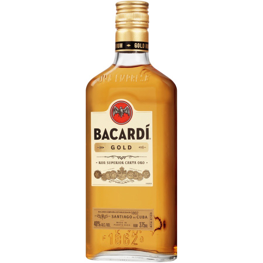 slide 2 of 11, Bacardí Bacardi Gold Rum, Gluten Free 40% 37.5Cl/375Ml, 375 ml