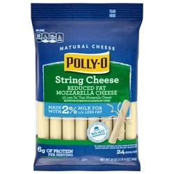 Polly-O String Cheese Mozzarella Cheese Snacks with 2% Milk, 24 ct Sticks