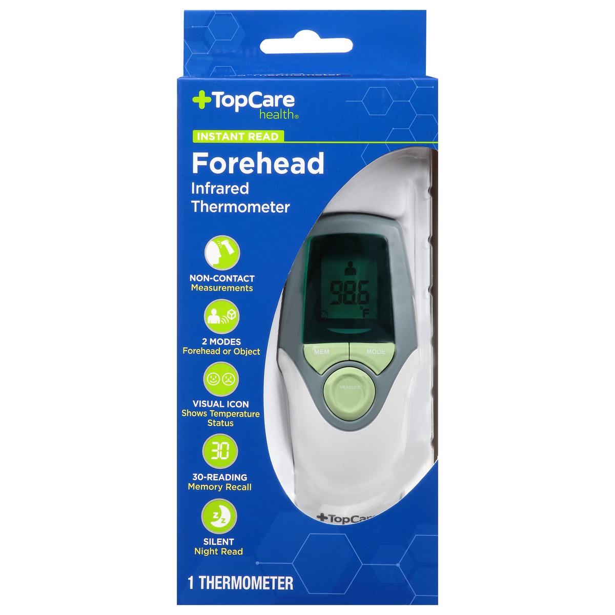 slide 9 of 13, TopCare Health Forehead Infrared Thermometer 1 ea, 1 ct