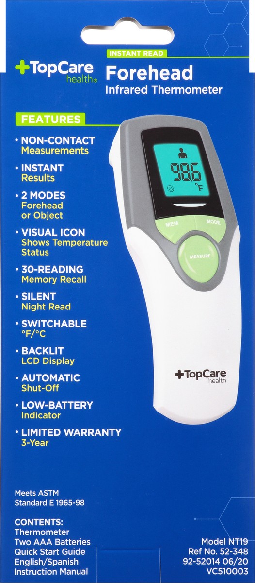 slide 3 of 13, TopCare Health Forehead Infrared Thermometer 1 ea, 1 ct