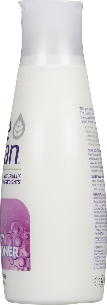 slide 9 of 11, Live Clean Biotin Extra Body Conditioner 12 fl. oz. Squeeze Bottle, 12 fl oz