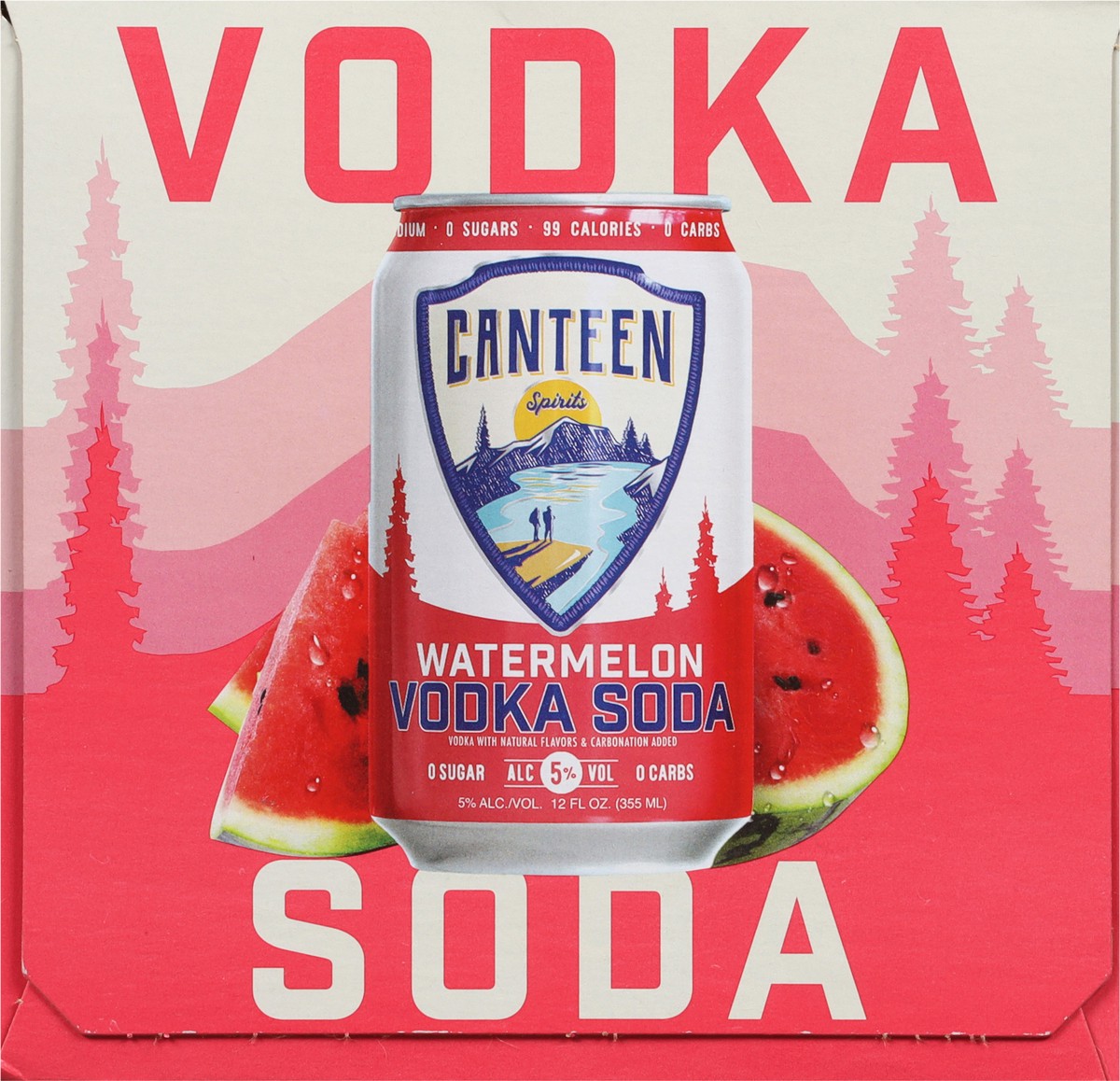 slide 2 of 9, Canteen Spirits Watermelon Vodka Soda 4 - 12 fl oz Cans, 48 fl oz