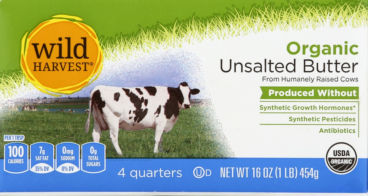 slide 1 of 1, Wild Harvest Organic Unsalted Butter, 16 oz