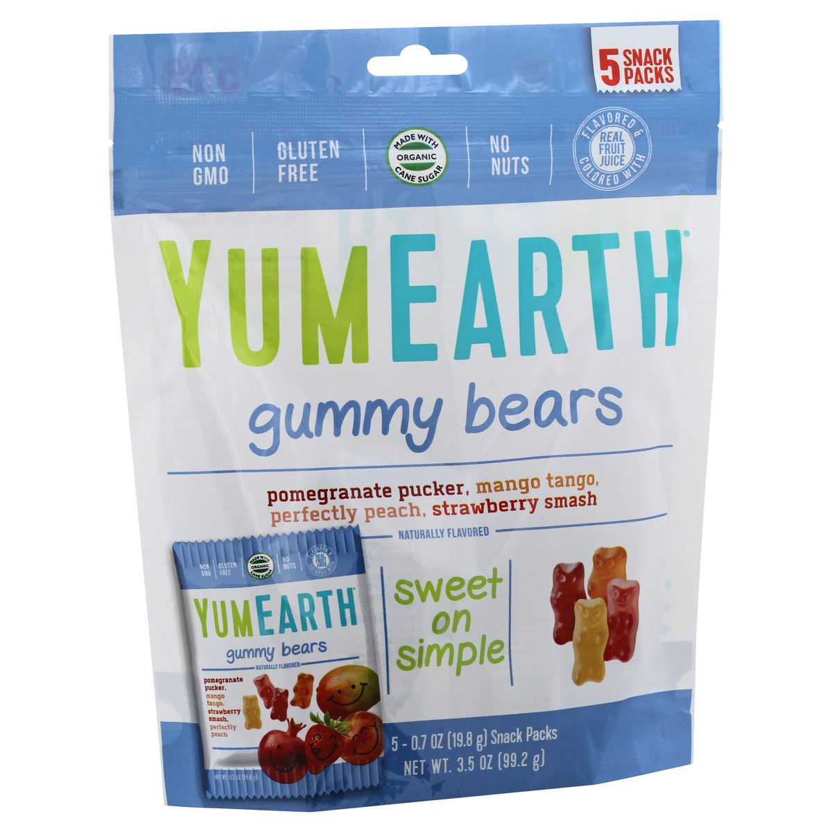 slide 9 of 10, YumEarth 5 Snack Packs Assorted Gummy Bears 5 ea, 5 ct