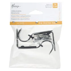 Kenney Adjustable Curtain Rod Mounting Brackets, Set of 2, Dark Brown