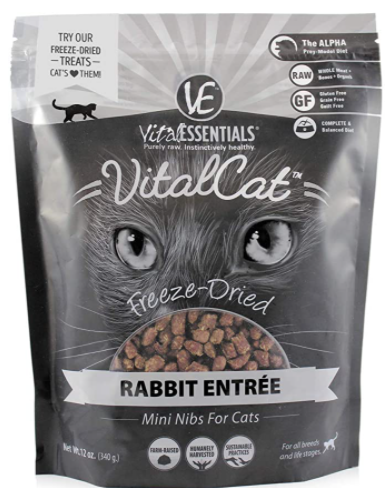 slide 1 of 1, Vital Essentials Freeze Dried Rabbit Entree Cat Food, 12 oz