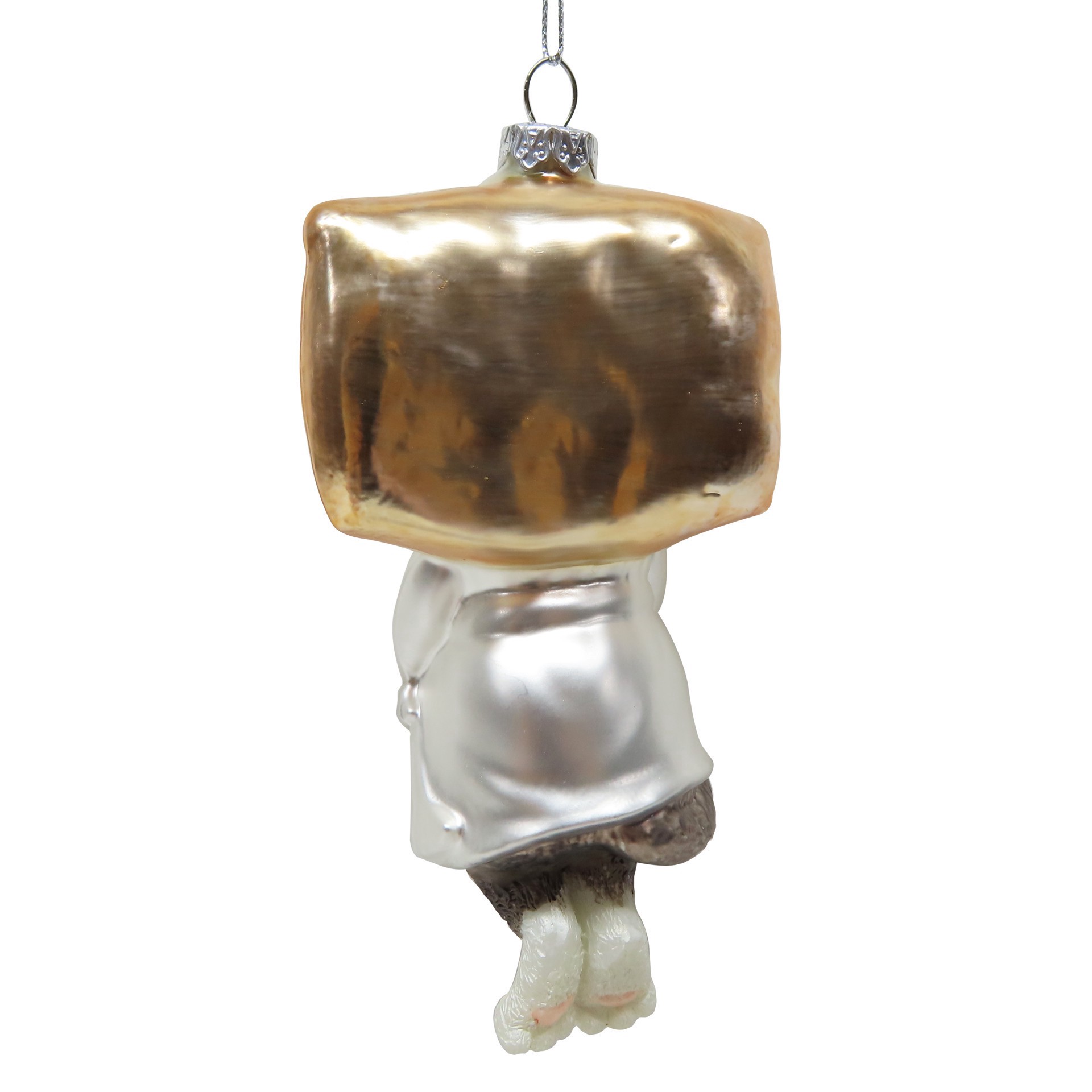 slide 4 of 4, 5.25" Silver Spa Cat Glass Ornament By Ashland, 2.75 in x 1.5 in x 5.25 in