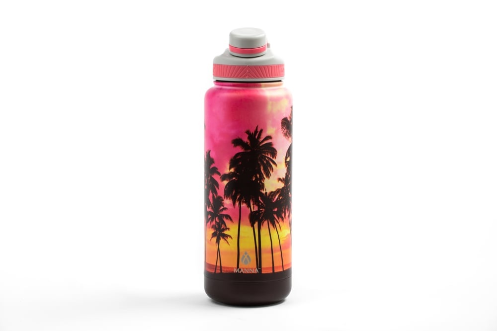 slide 1 of 1, Manna Organics Ranger Tropical Sunset Water Bottle - Pink/Yellow, 40 oz