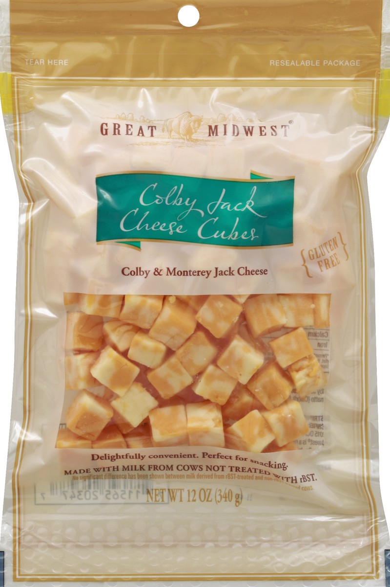 slide 2 of 3, Great Midwest Cheese Colby Jack Cheese Cubes 12 oz, 12 oz