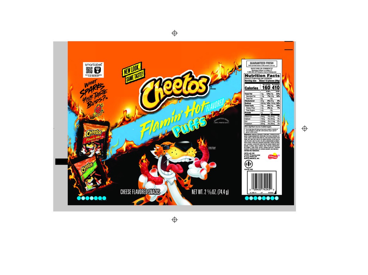 slide 8 of 8, Cheetos Puffs Cheese Flavored Snacks Flamin' Hot Flavored - 2.62 oz, 2.62 oz