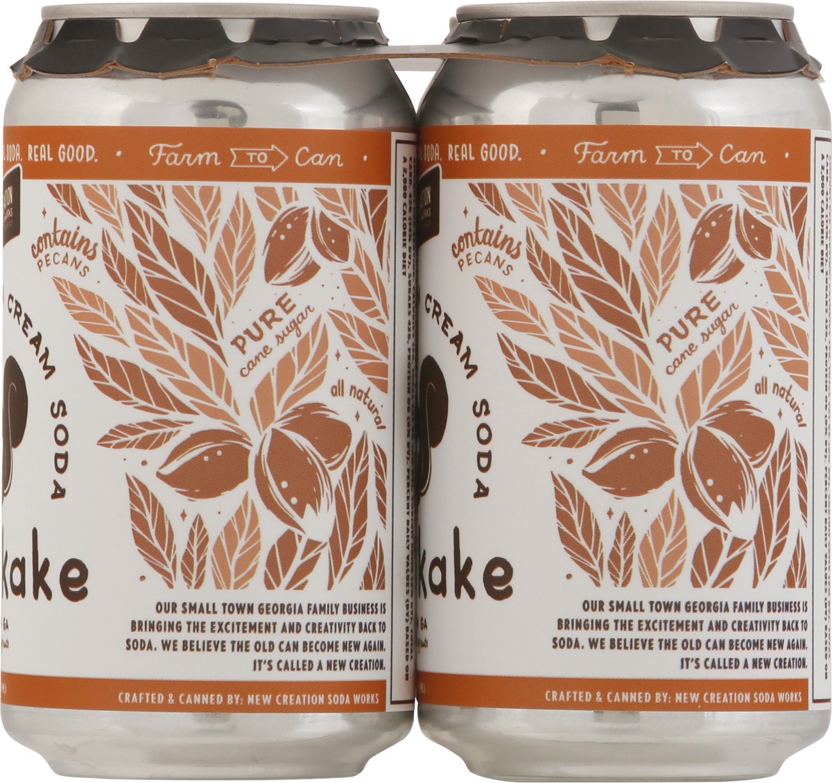 slide 2 of 13, New Creation Soda Works Krumkake Butter Pecan Cream Soda - 4 ct, 4 ct; 12 oz