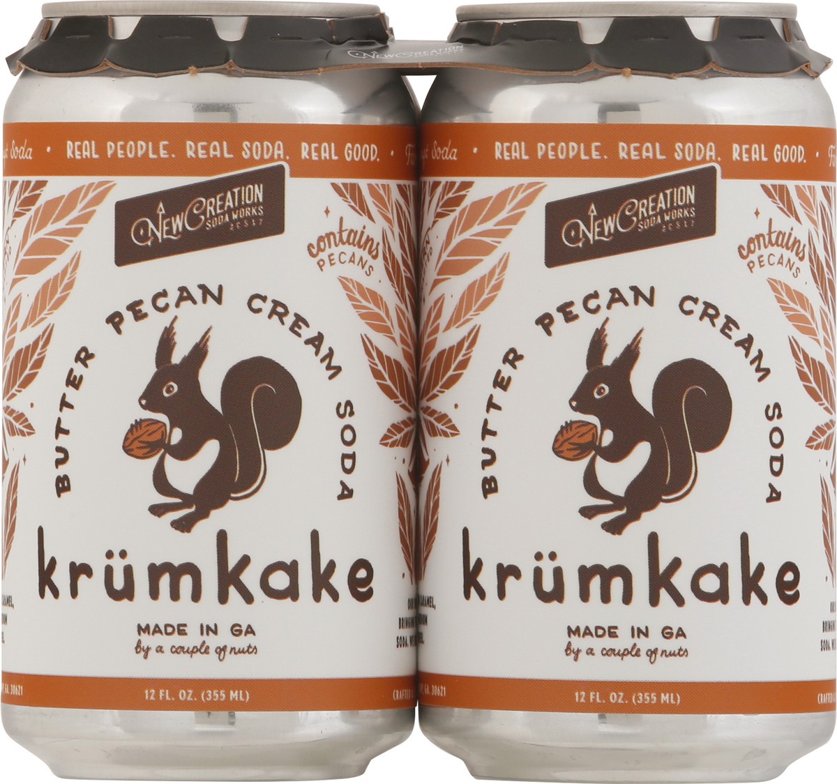 slide 4 of 13, New Creation Soda Works Krumkake Butter Pecan Cream Soda - 4 ct, 4 ct; 12 oz