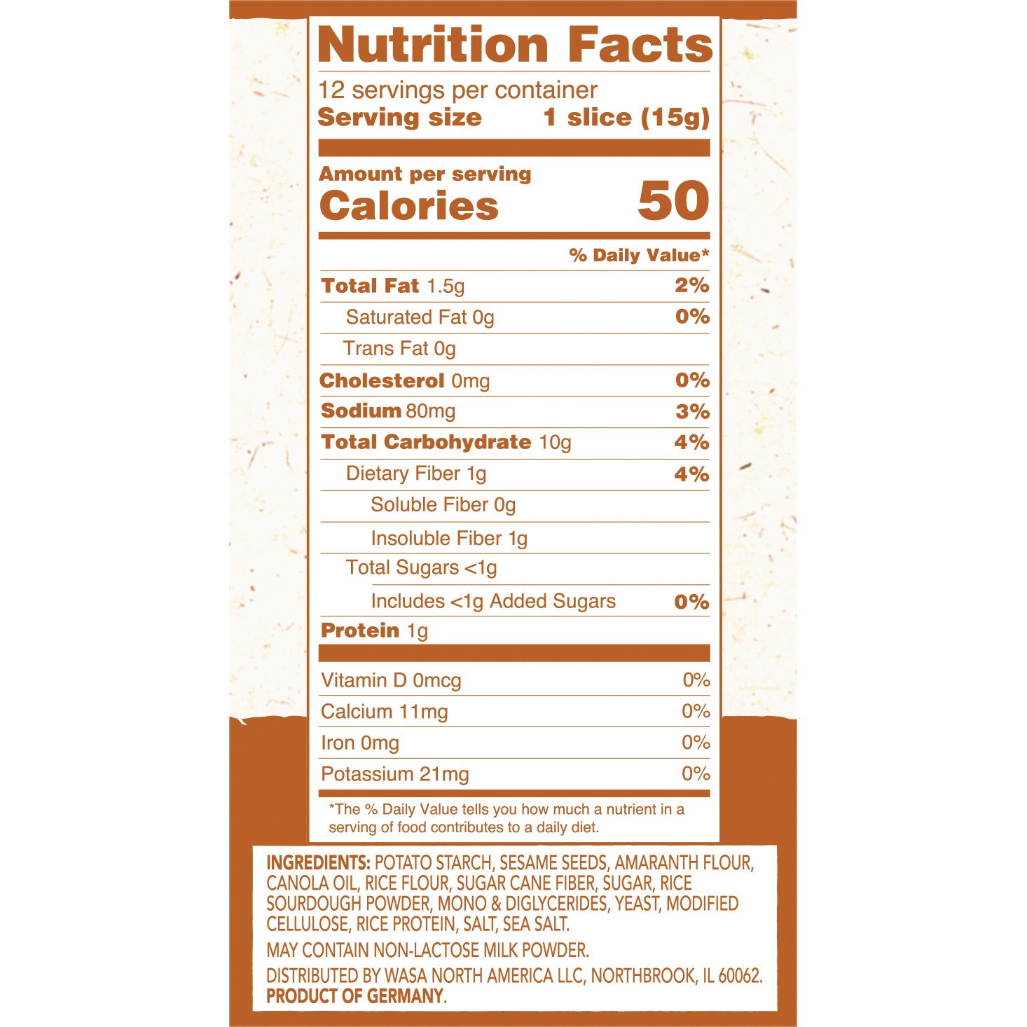 slide 3 of 8, Wasa Gluten Free Sesame Sea Salt Crispbread, 6.1 oz