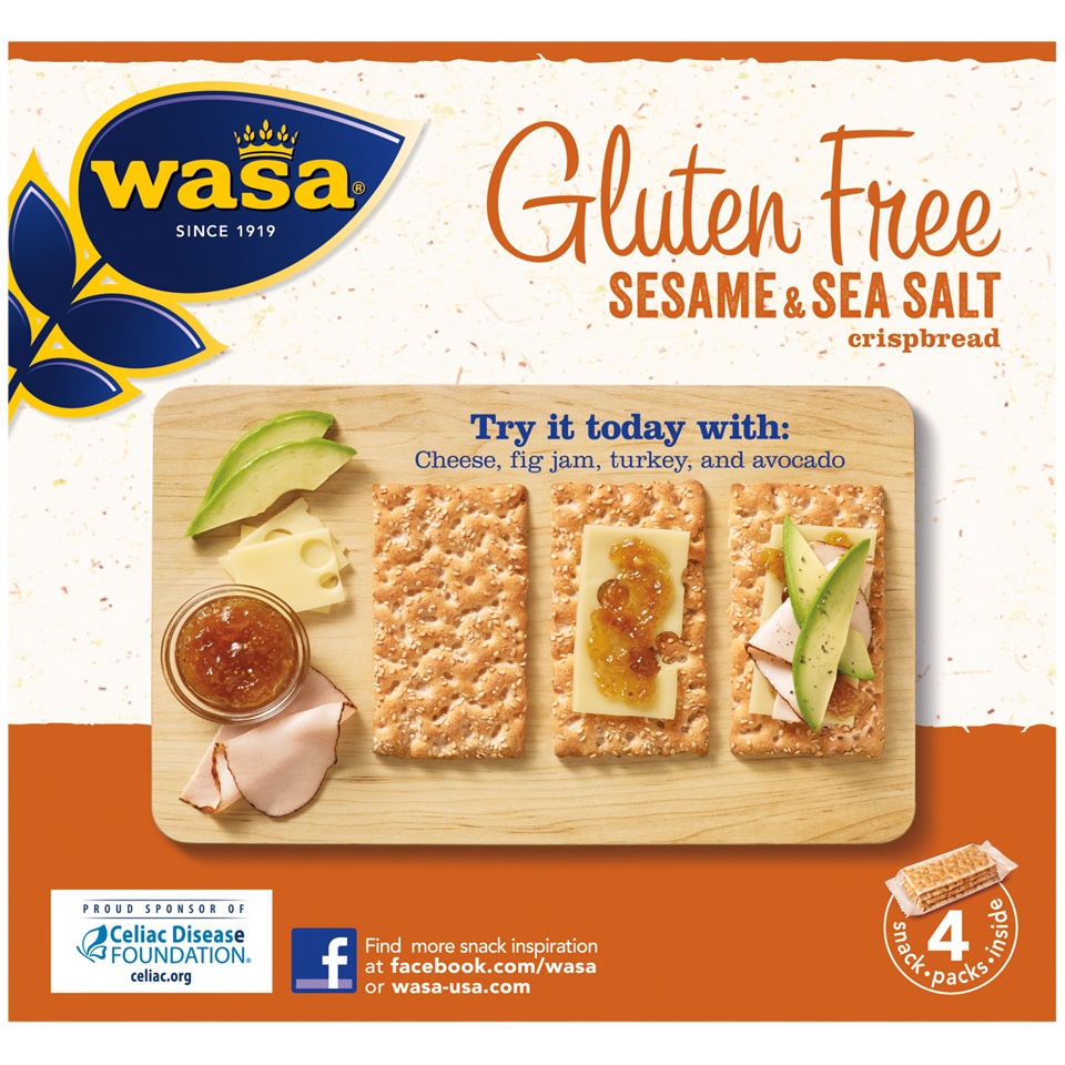 slide 5 of 8, Wasa Gluten Free Sesame Sea Salt Crispbread, 6.1 oz