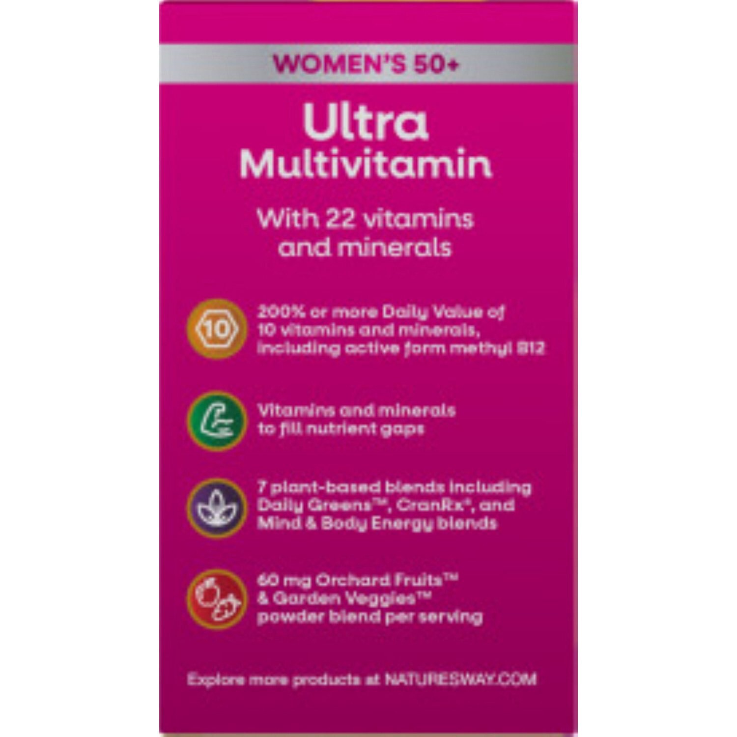 slide 2 of 2, Nature's Way Alive! Once Daily Women's 50+ Ultra Potency Tablets, 60 Ct, 1 ct