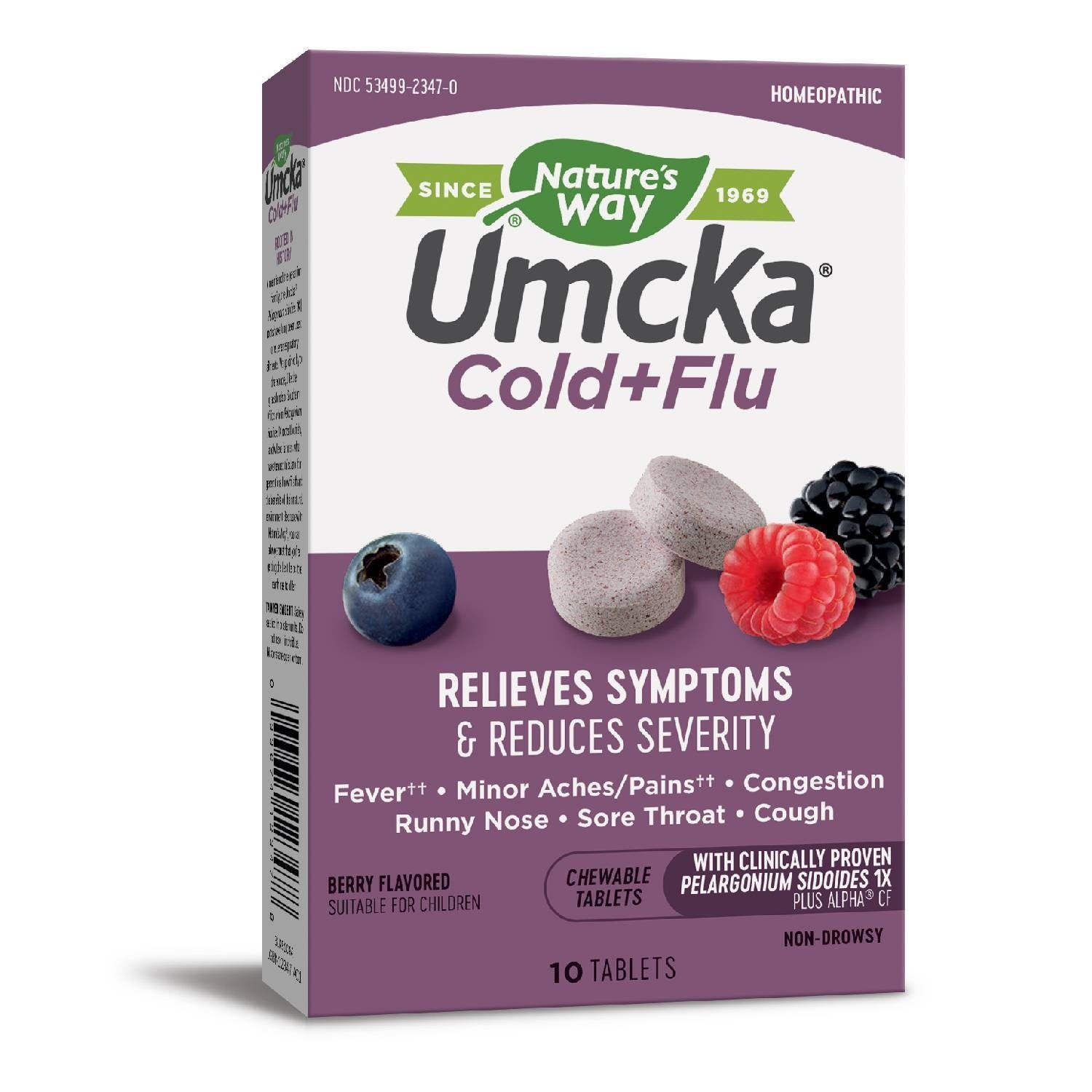 slide 1 of 1, Nature's Way Umcka Cold + Flu Berry Tablets, 10 ct