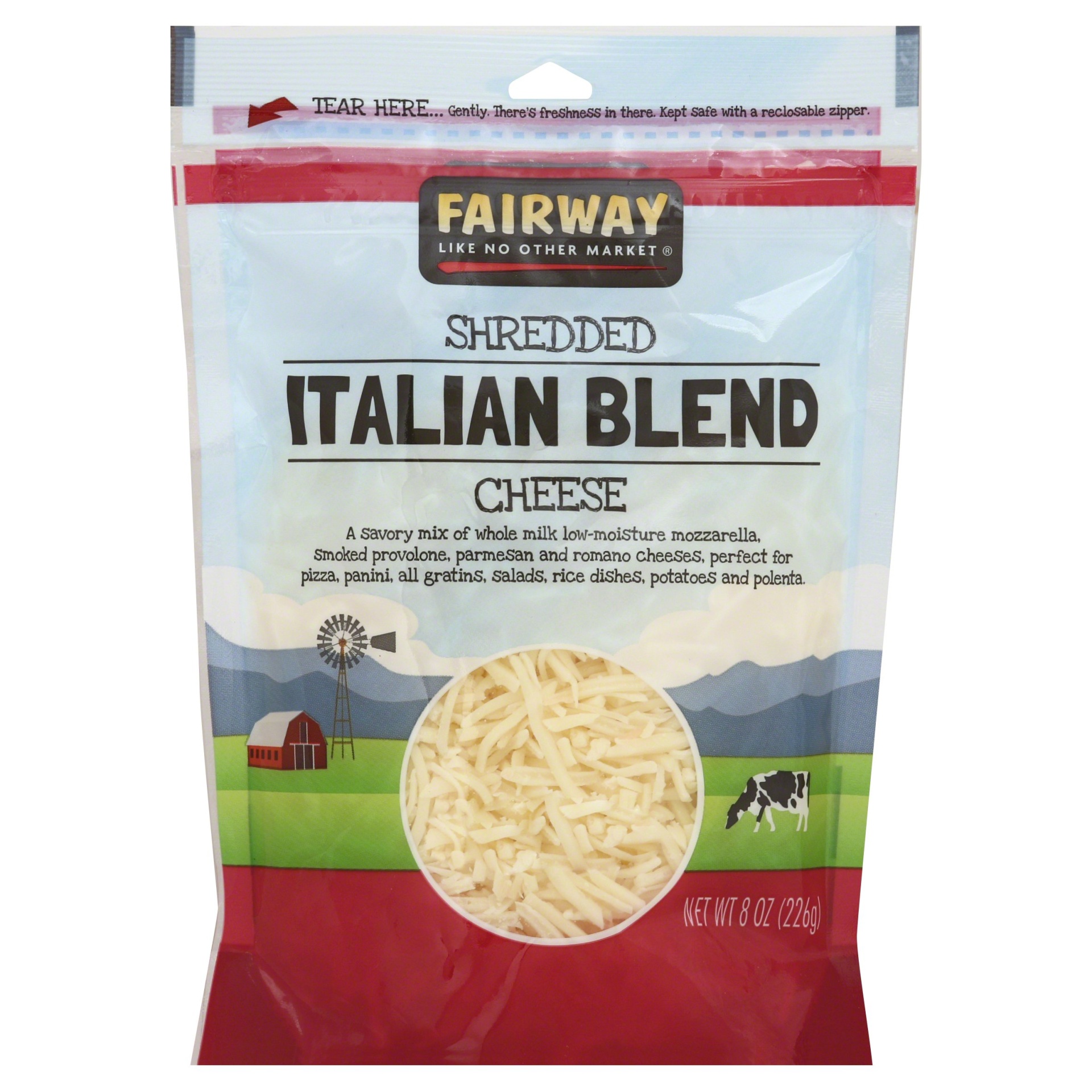 slide 1 of 1, Fairway Shredded Italian Cheese Blend, 8 oz