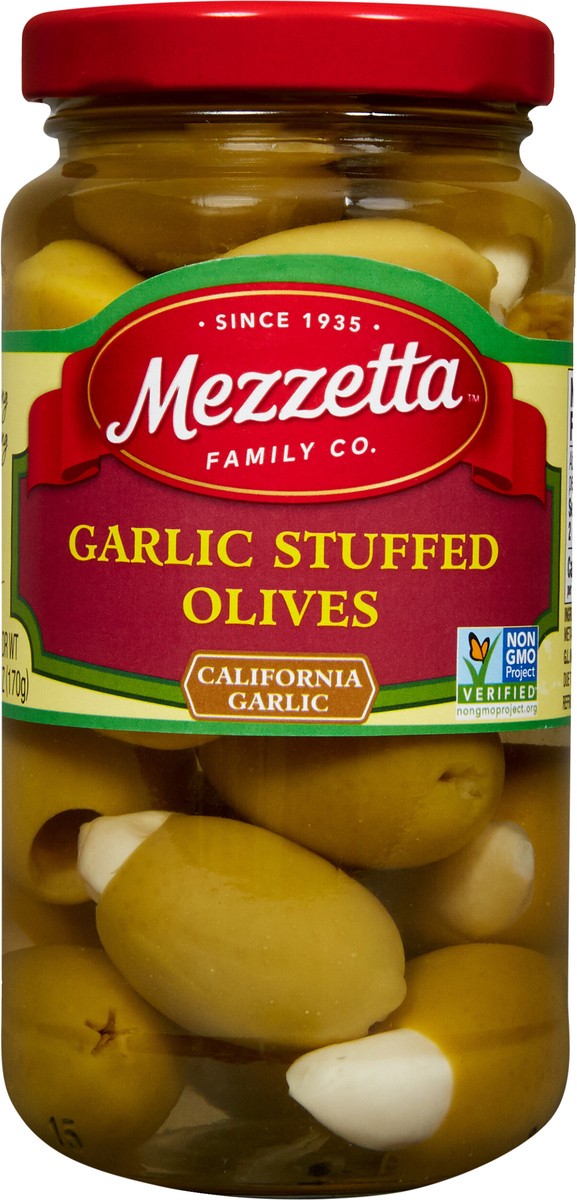 slide 4 of 7, Mezzetta Garlic Stuffed Olives, 6 oz Dr. Wt., 6 oz