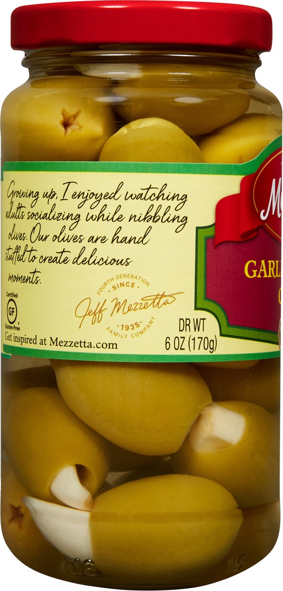 slide 5 of 7, Mezzetta Garlic Stuffed Olives, 6 oz Dr. Wt., 6 oz