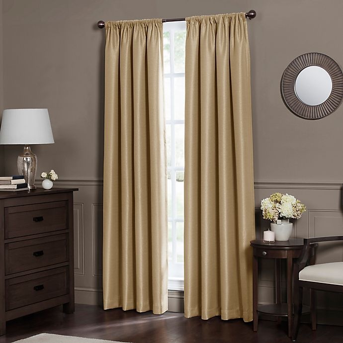 slide 1 of 4, Maytex Emery Rod Pocket Insulated 100% Blackout Window Curtain Panel - Maize, 84 in