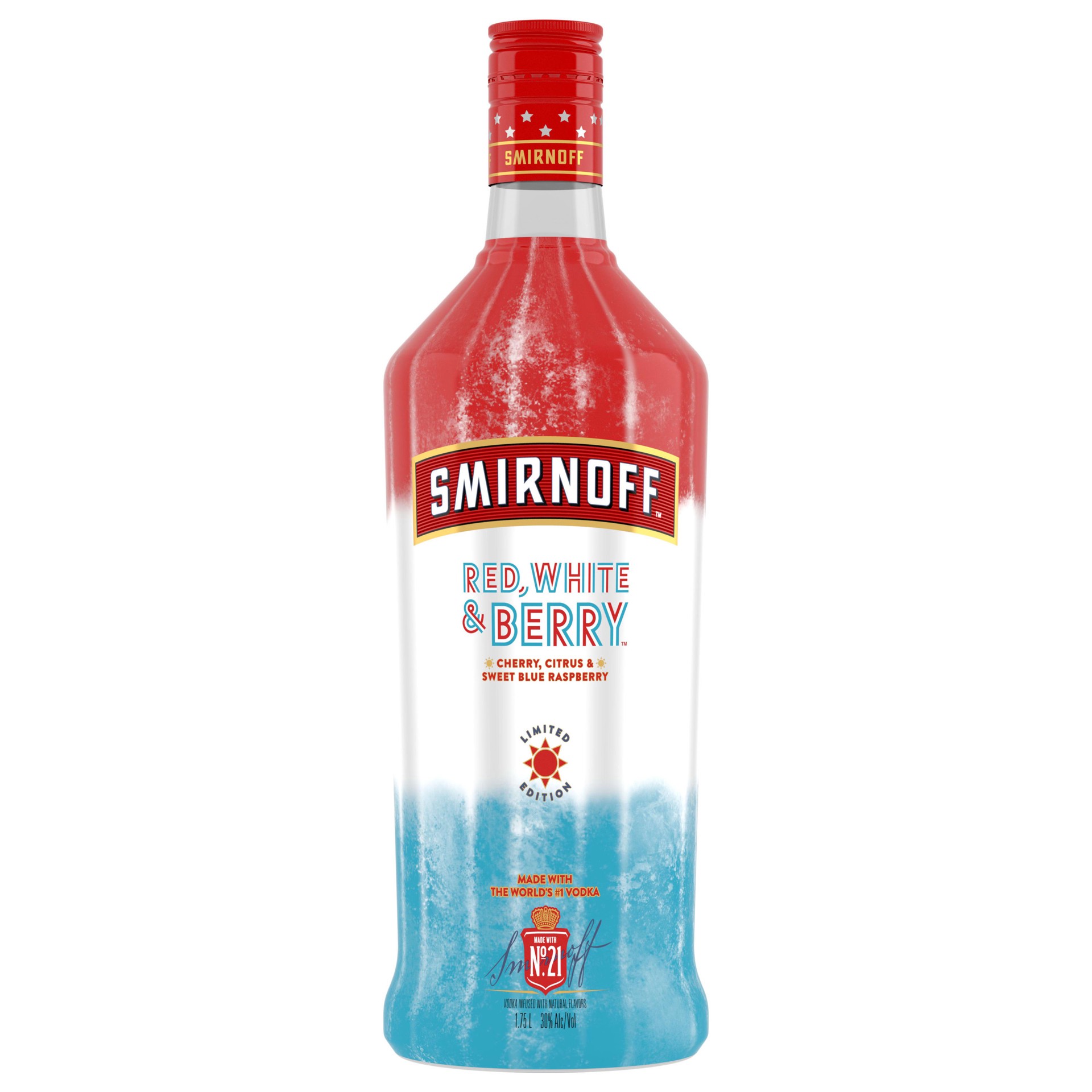 slide 1 of 2, Smirnoff Red, White & Berry Vodka, 1.75 liter