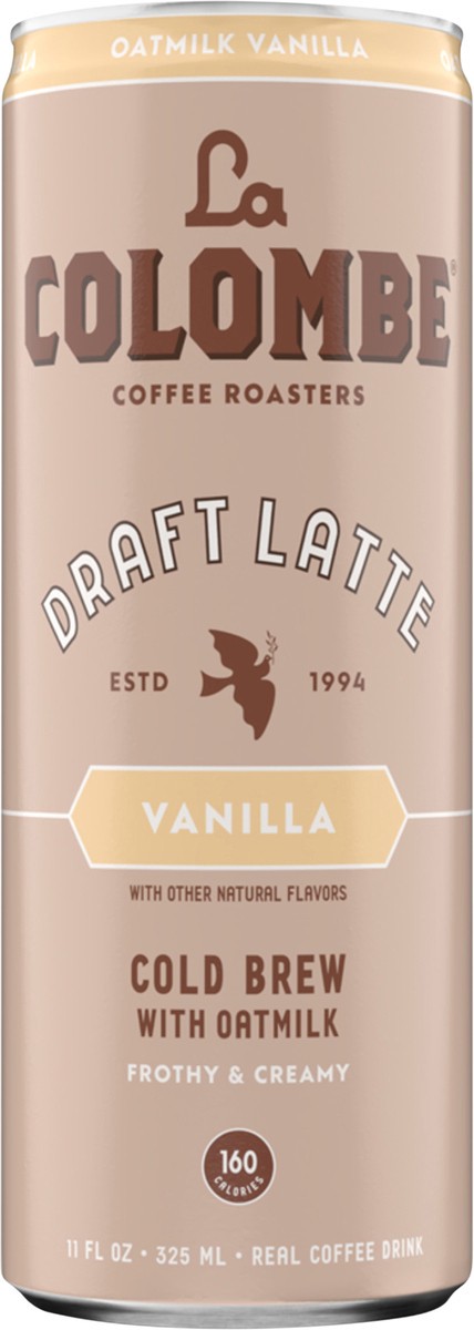slide 9 of 11, La Colombe Coffee, Oatmilk Vanilla Latte, 11 fl oz Cans, 11 fl oz