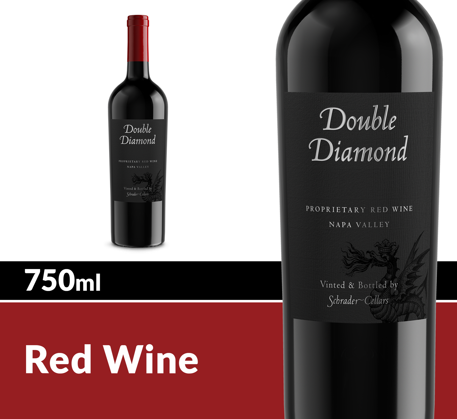 slide 5 of 7, Double Diamond Proprietary Red Blend 2021 Napa Valley, Red Wine, 750ml Bottle, 25.35 fl. oz