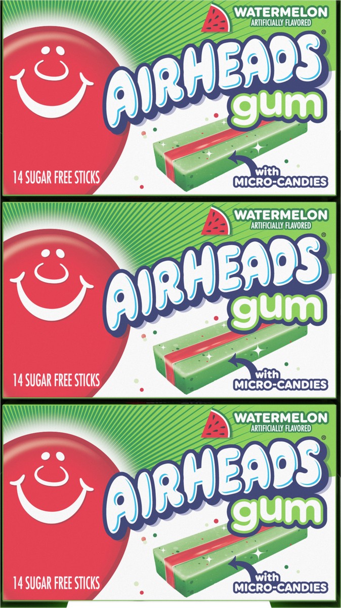 slide 4 of 13, Airheads Gum 14pc Wallet, Watermelon, 12ct Box, 12 ct